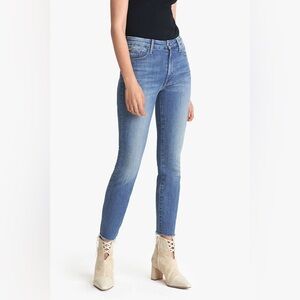 MOTHER High Waisted Looker Ankle Fray Jeans